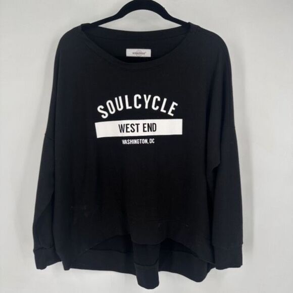 SoulCycle West End Washington DC Large Black Spellout Pullover Sweatshirt - Picture 1 of 11